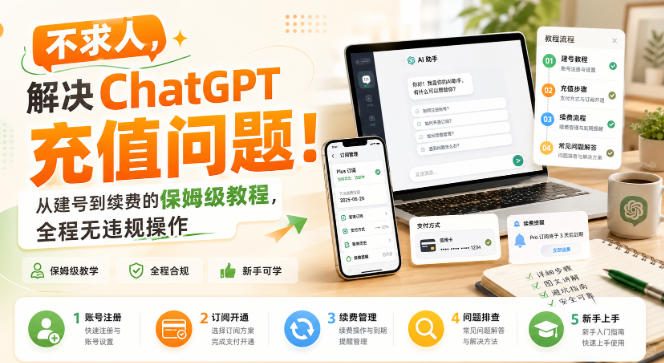 不求人，解决ChatGPT充值问题！从建号到续费的保姆级教程，全程无违规操作-橙心云网创