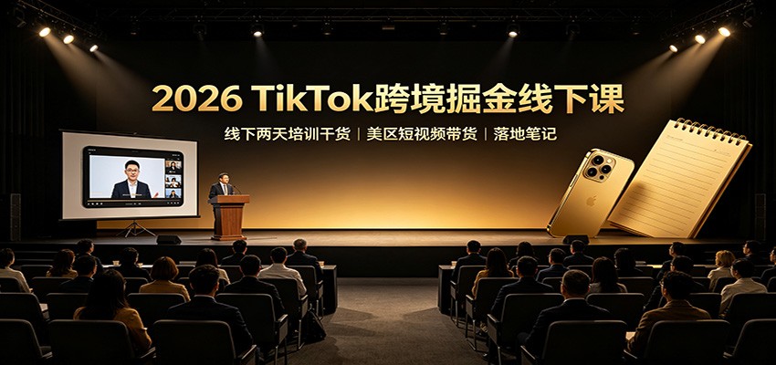 2026 TikTok跨境掘金线下课：线下两天培训干货，美区短视频带货落地笔记-橙心云网创