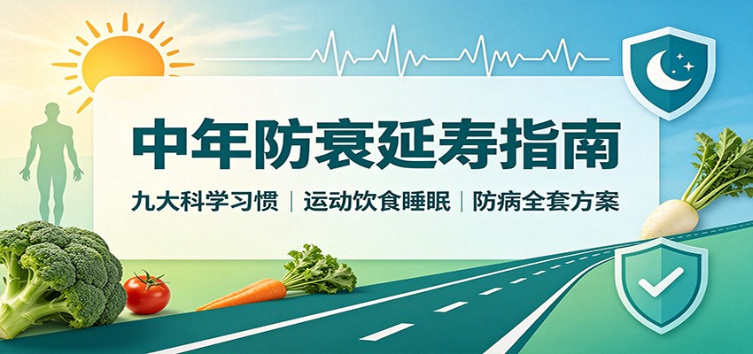 中年防衰延寿指南：九大科学习惯，运动饮食睡眠防病全套方案-橙心云网创