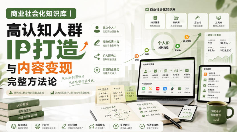 商业社会化知识库|高认知人群IP打造与内容变现完整方法论【文档】-橙心云网创