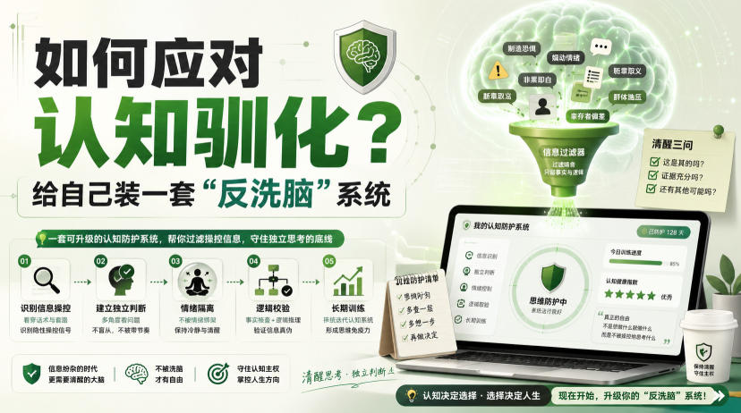 付费文章:如何应对认知驯化?给自己装一套“反洗脑”系统-橙心云网创
