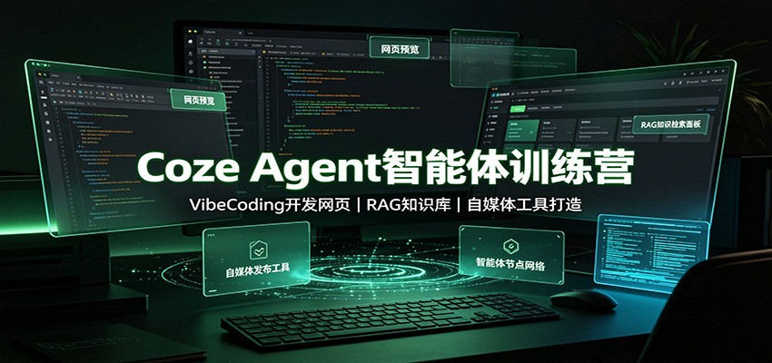 Coze Agent智能体训练营：VibeCoding开发网页，RAG知识库，自媒体工具打造-橙心云网创