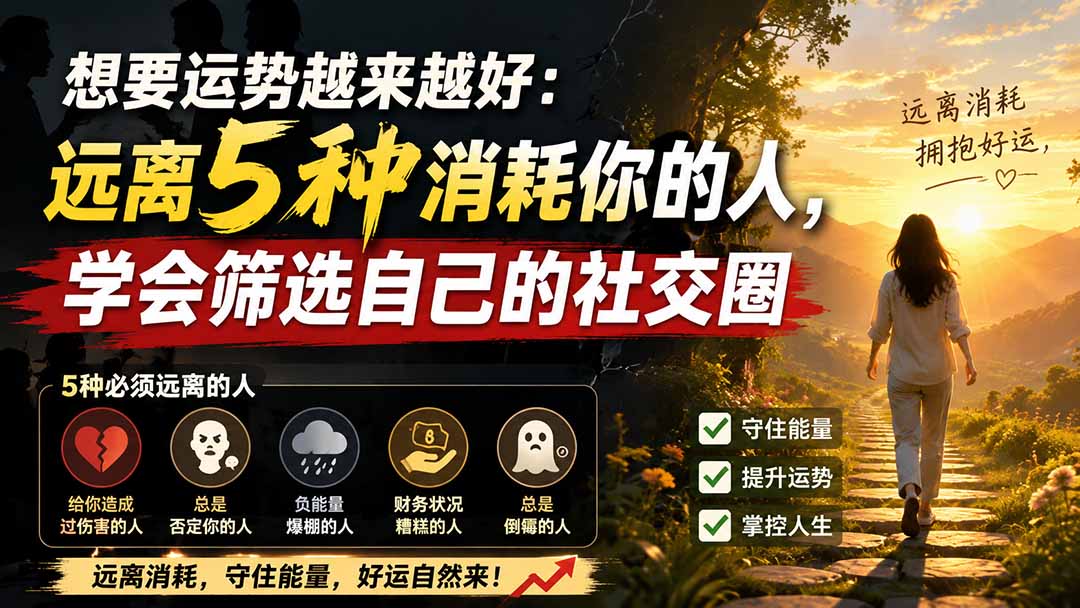 付费文章：想要运势越来越好：远离5种消耗你的人，学会筛选自己的社交圈-橙心云网创
