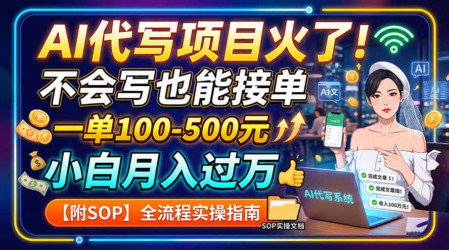 AI代写项目火了！不会写也能接单，一单100-500元，小白月入过万【附SOP】-橙心云网创