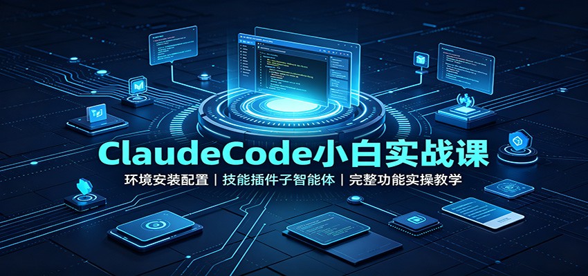 ClaudeCode小白实战课：环境安装配置，技能插件子智能体，完整功能实操教学-橙心云网创