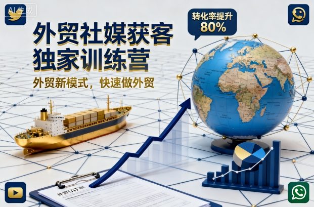 外贸社媒获客独家训练营，外贸新模式，快速做外贸(更新26年08月21日)-橙心云网创