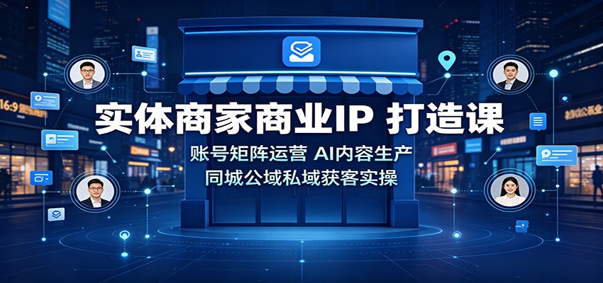 实体商家商业IP打造课：账号矩阵运营，AI内容生产，同城公域私域获客实操-橙心云网创