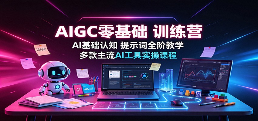 AIGC零基础训练营:AI基础认知,提示词全阶教学,多款主流AI工具实操课程-橙心云网创