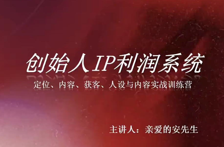 创始人IP利润系统8月训练营,定位、内容、获客、人设与内容实战训练营-橙心云网创