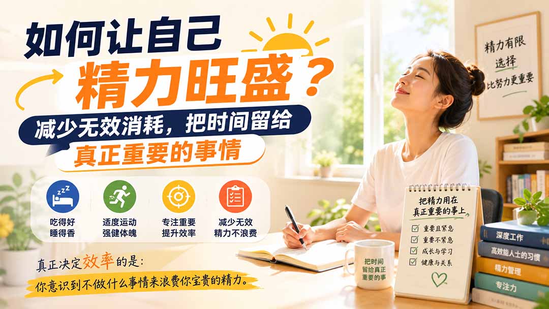 付费文章:如何让自己精力旺盛?减少无效消耗,把时间留给真正重要的事情-橙心云网创