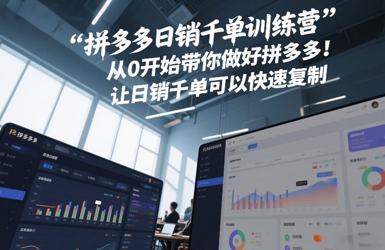 拼多多日销千单训练营，从0开始带你做好拼多多，让日销千单可以快速复制(更新26年8月)-橙心云网创