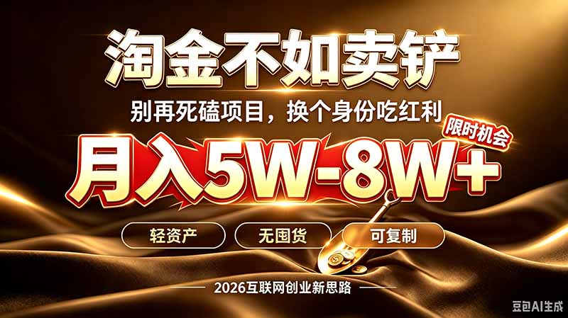别再傻乎乎埋头跑项目!互联网真正赚钱逻辑:做卖铲人,拒绝当韭菜,逆风翻盘月入5-8W+-橙心云网创