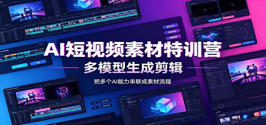 AI短视频素材特训营:Codex本地部署实操,多模型生成剪辑,爆量素材挖掘教学-橙心云网创