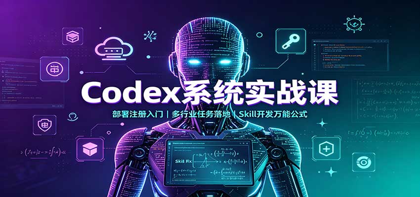 Codex系统实战课:部署注册入门,多行业任务落地,Skill开发万能公式-橙心云网创