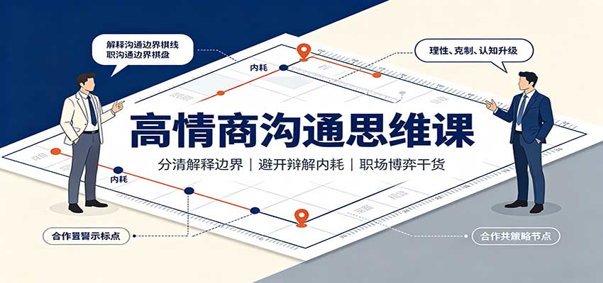 高情商沟通思维课:分清解释边界,避开辩解内耗,职场博弈干货-橙心云网创