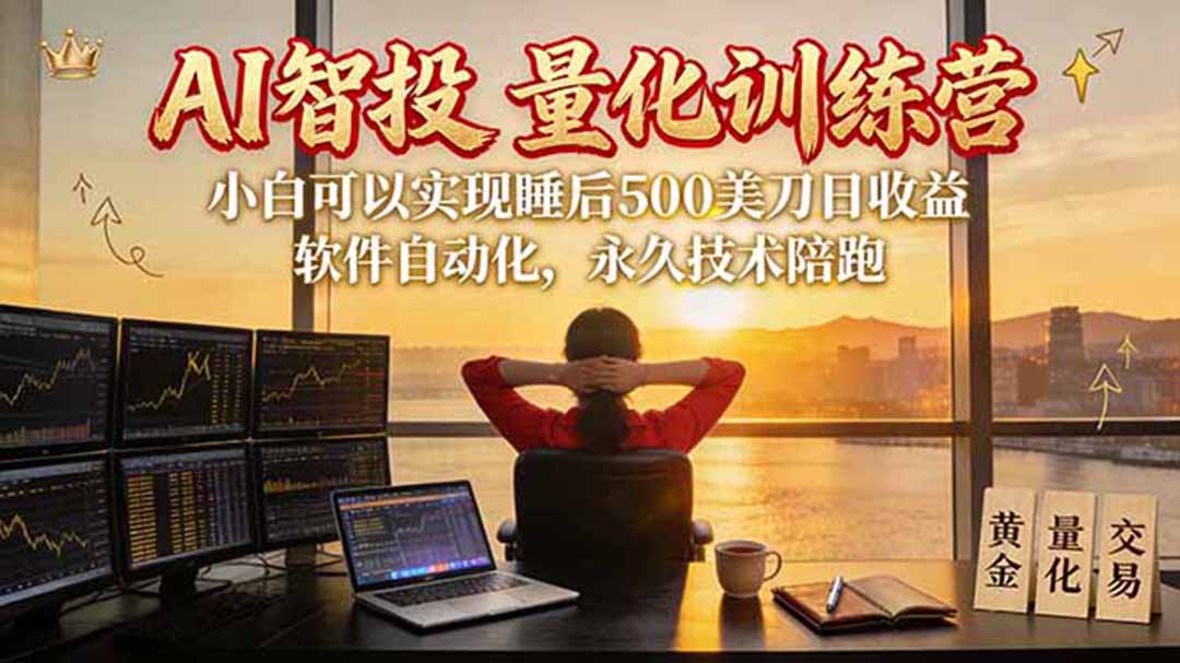 AI智投EA量化训练营【第三期】,多策略智投+防爆技术+趋势分析 ,轻松上手,矩阵放大,长期稳定。-橙心云网创