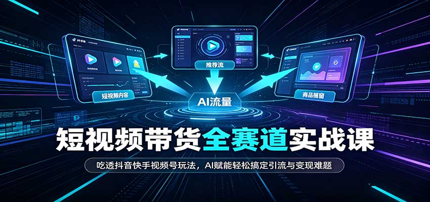 短视频带货全赛道:吃透抖音快手视频号玩法,AI赋能轻松搞定引流与变现难题-橙心云网创