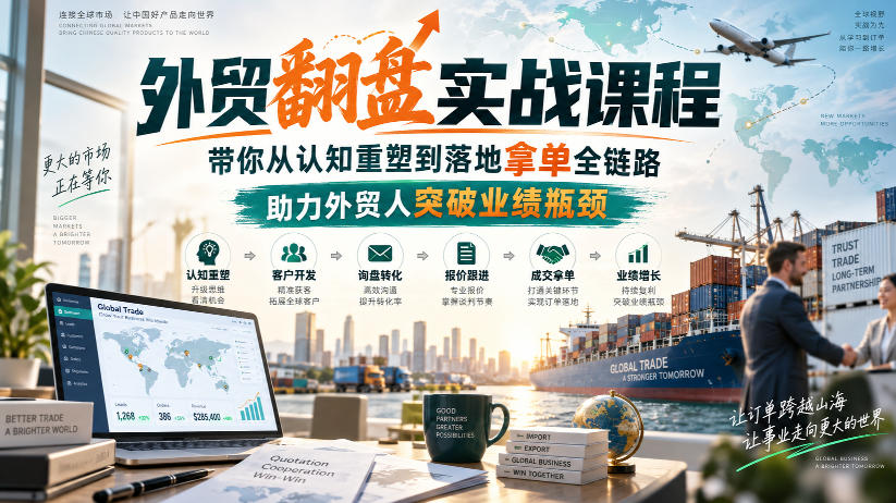 外贸翻盘实战课程,带你从认知重塑到落地拿单全链路,助力外贸人突破业绩瓶颈-橙心云网创