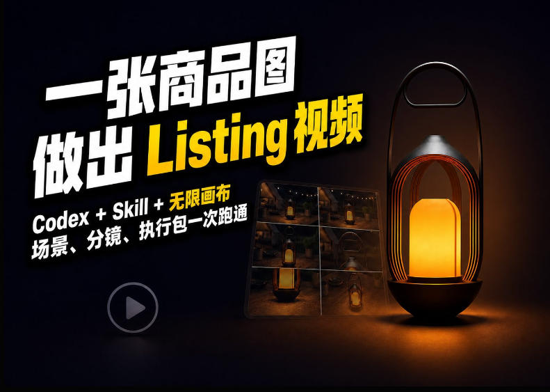 Codex+无限画布,把一张商品图变成可执行的Amazon Listing视频-橙心云网创