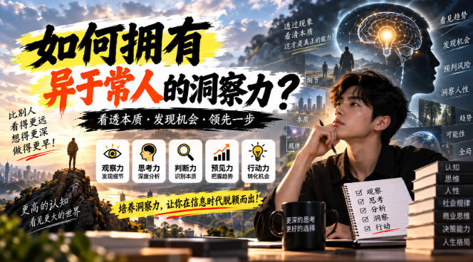 某公众号付费文章:如何拥有异于常人的洞察力?-橙心云网创