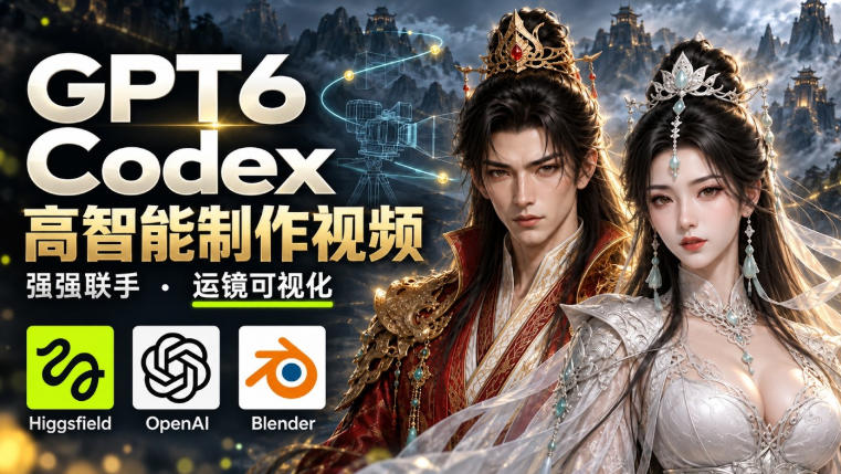 GPT-6 Astra×Codex高智能制作视频!联手Higgsfield,运镜可视化实战-橙心云网创