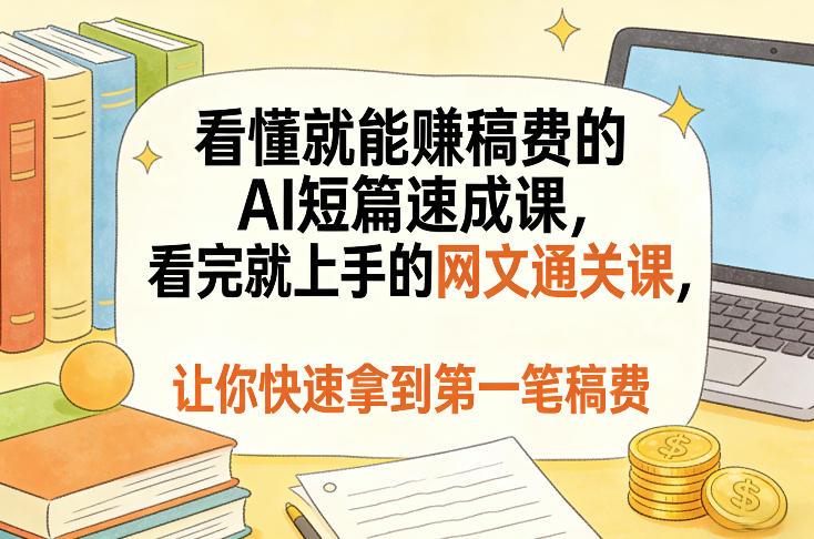 看懂就能賺稿费的AI短篇速成课,看完就上手的网文通关课,让你快速拿到第一笔稿费(更新8月)-橙心云网创