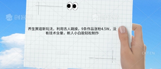 AI养生赛道新玩法,10条作品涨粉5.2W,操作简单,新人小白能轻松制作-橙心云网创