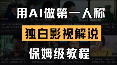 用AI做第一人称独白影视解说,手把手教学,保姆级教程-橙心云网创